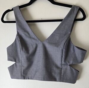 Gray Sleeveless Crop Top